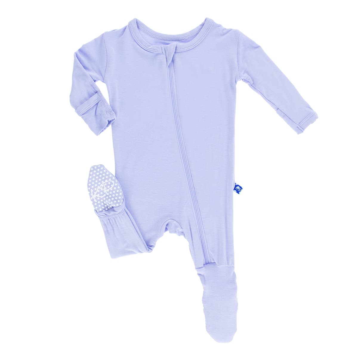 KicKee Pants Little Girls Basic Footie with Zipper - Lotus, 6-9 Months — view 34