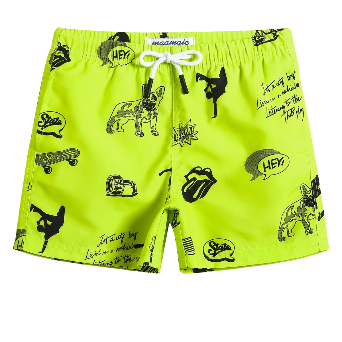 MaaMgic Bañador Niño Ropa de Baño para Niño Secado rápido Interior de Malla Short de Natación Estampado