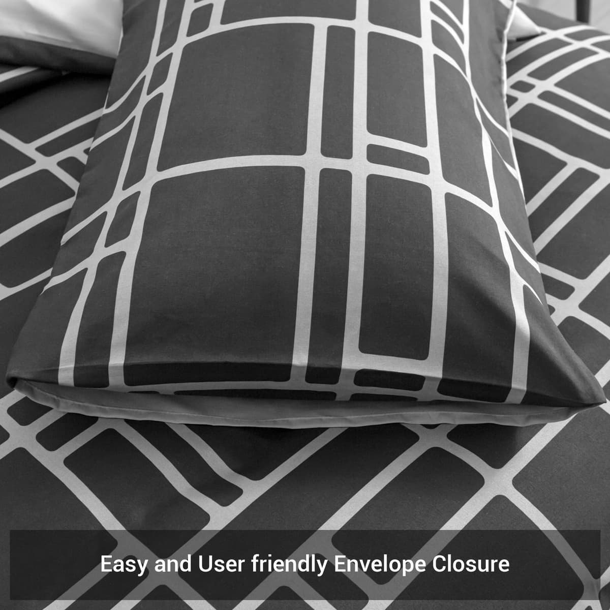 Pamposh 3 Pcs Single Duvet Cover Set with Matching Black Single Fitted Sheet 40 cm Extra Deep Pocket - UltraSoft Breathable Premium Microfibre Reversible Quilt Cover Bedding Set For All Seasons — view 40