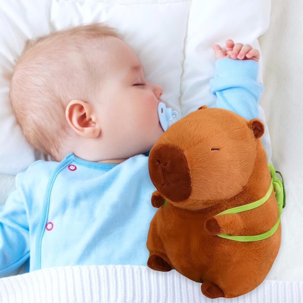 Capybara Plush Toy 23 CM Plush Pillow Capybara Teddy with Turtle Backpack Cartoon Stuffed Animal Birthday capybara Gifts for Girls Boys Cute Doll Teddy Plush Toys for Kids Adults Animal Lovers — view 3