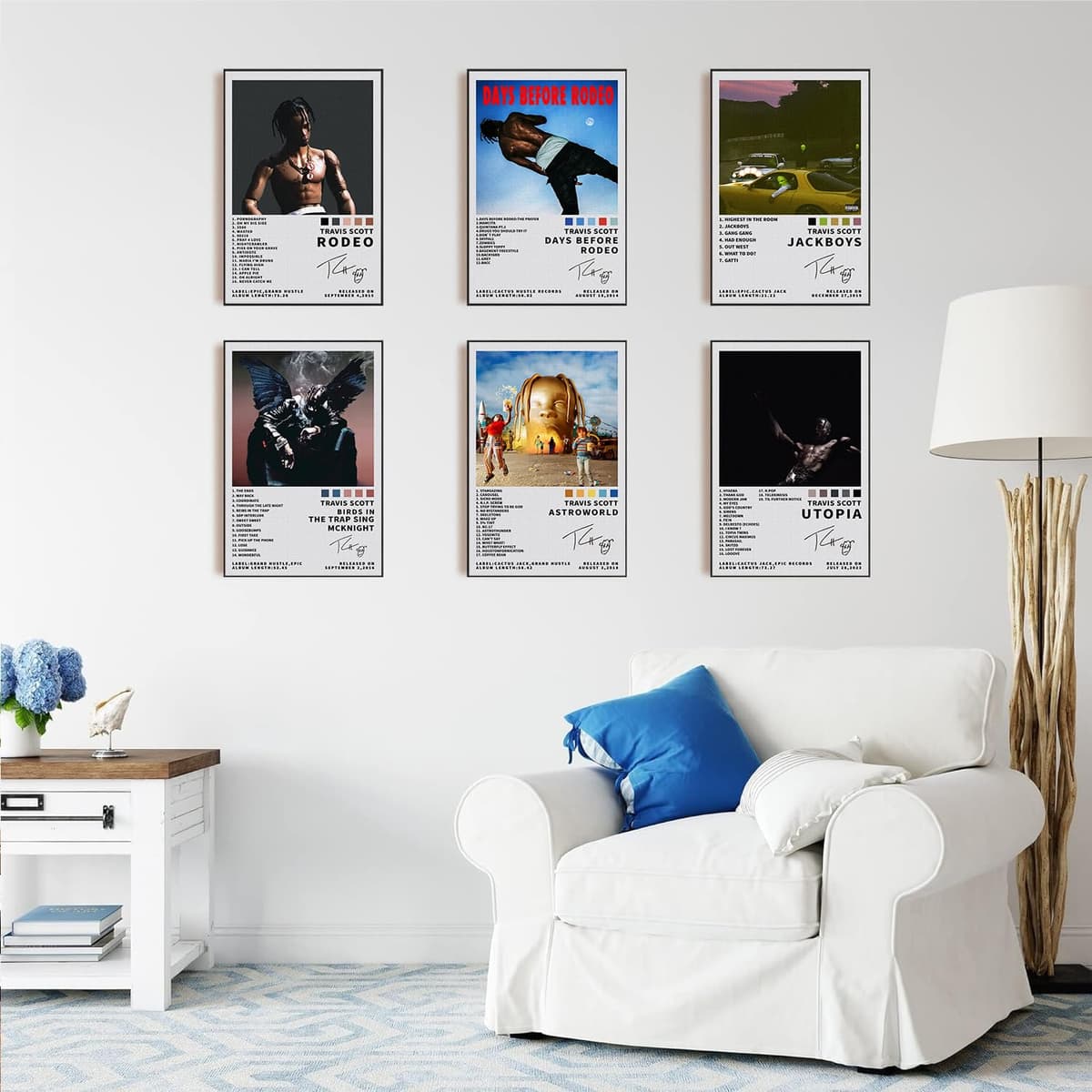 omle Travis Scott Signed Limited Poster Set of 6 - Album Cover Prints Canvas Wall Art for Room Aesthetic - Music Classroom Bedroom Wall Decor - Unframed 8x12 inch — view 6