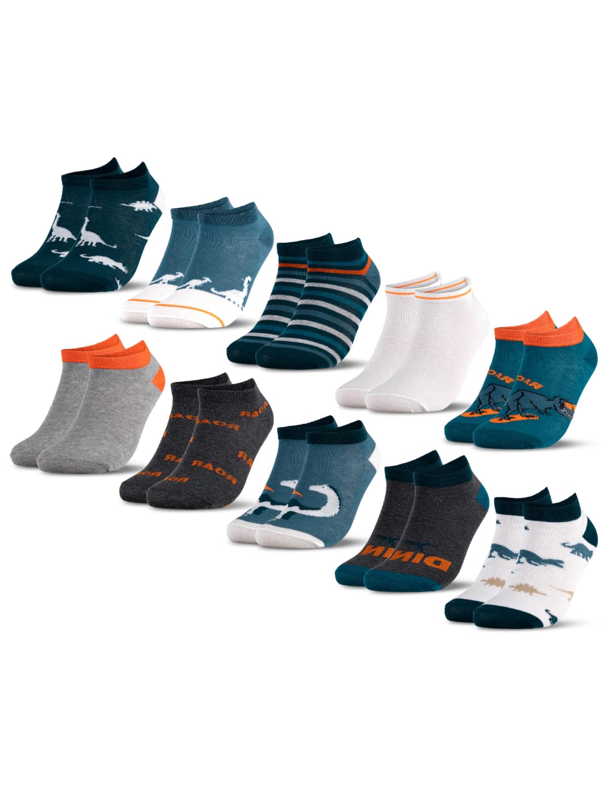 Occulto calcetines tobilleros motivo para niño y niña 10 pares (modelo: Motivo)