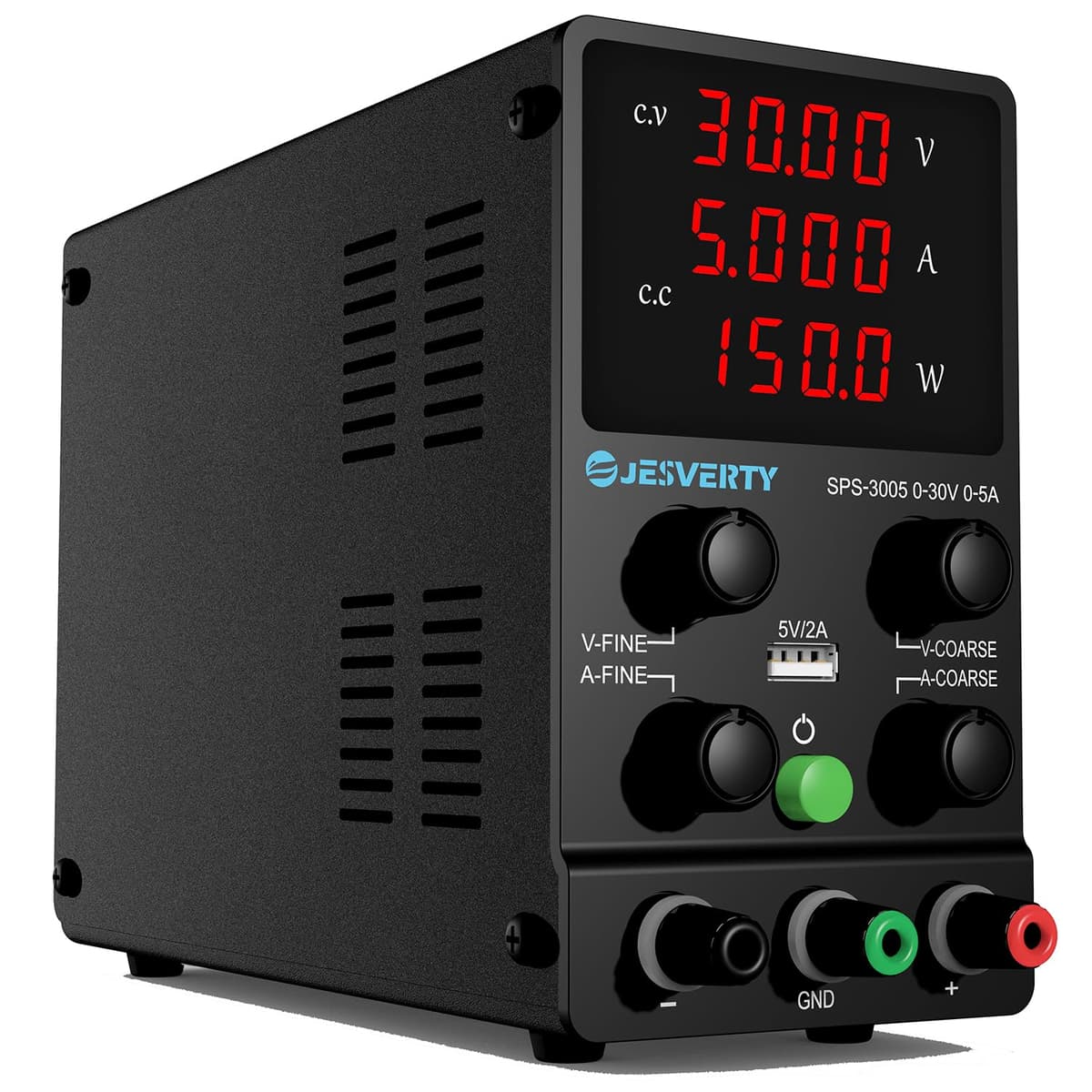 Fuente de Alimentación Regulable 60V 5A DC Fuentes de Alimentación de Laboratorio Fuente de Alimentacion de Banco Ajustable Pantalla LED de 4 Dígitos Jesverty SPS-6005N — view 13