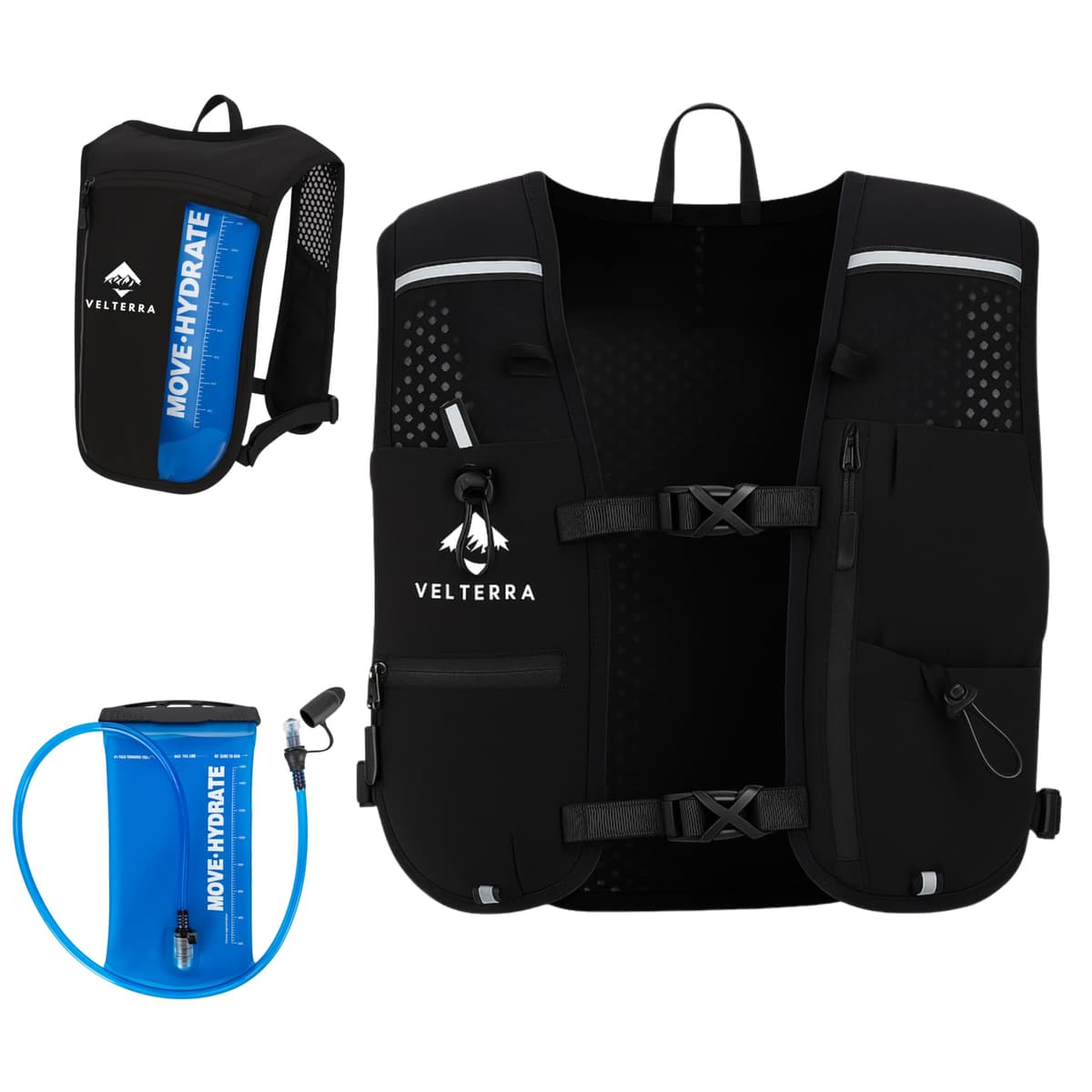 Running Vest with 1.5L Hydration Bladder – Lightweight Hydration Backpack for Men & Women – Visible Water Level Window – Reflective, Adjustable, Trail & Marathon Ready
