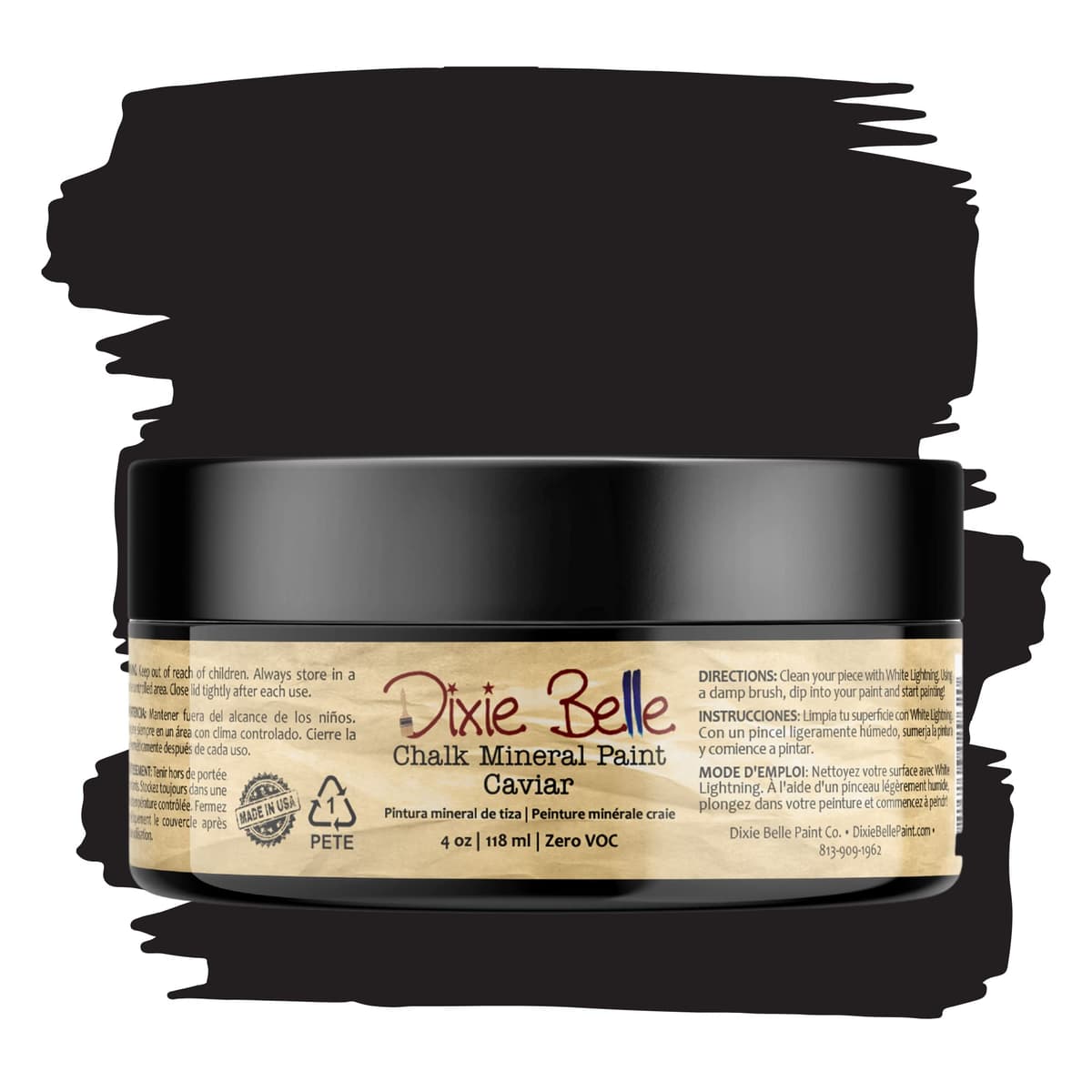 Dixie Belle Paint Company Chalk Finish Furniture Paint - Caviar (32oz) - Matte Black Chic Chalk Mineral DIY Furniture Paint — view 184