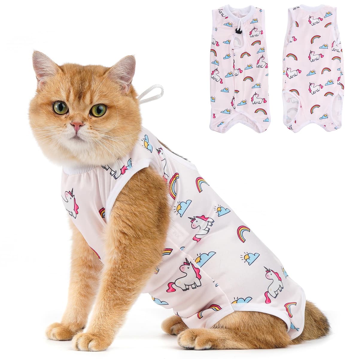 Avont Traje de Recuperación para Gatas Esterilizadas, Ropa Postoperatoria Protectora Antilamido, Chaleco para Cirugía y Heridas Abdominales (Gris Oscuro,L) — view 21