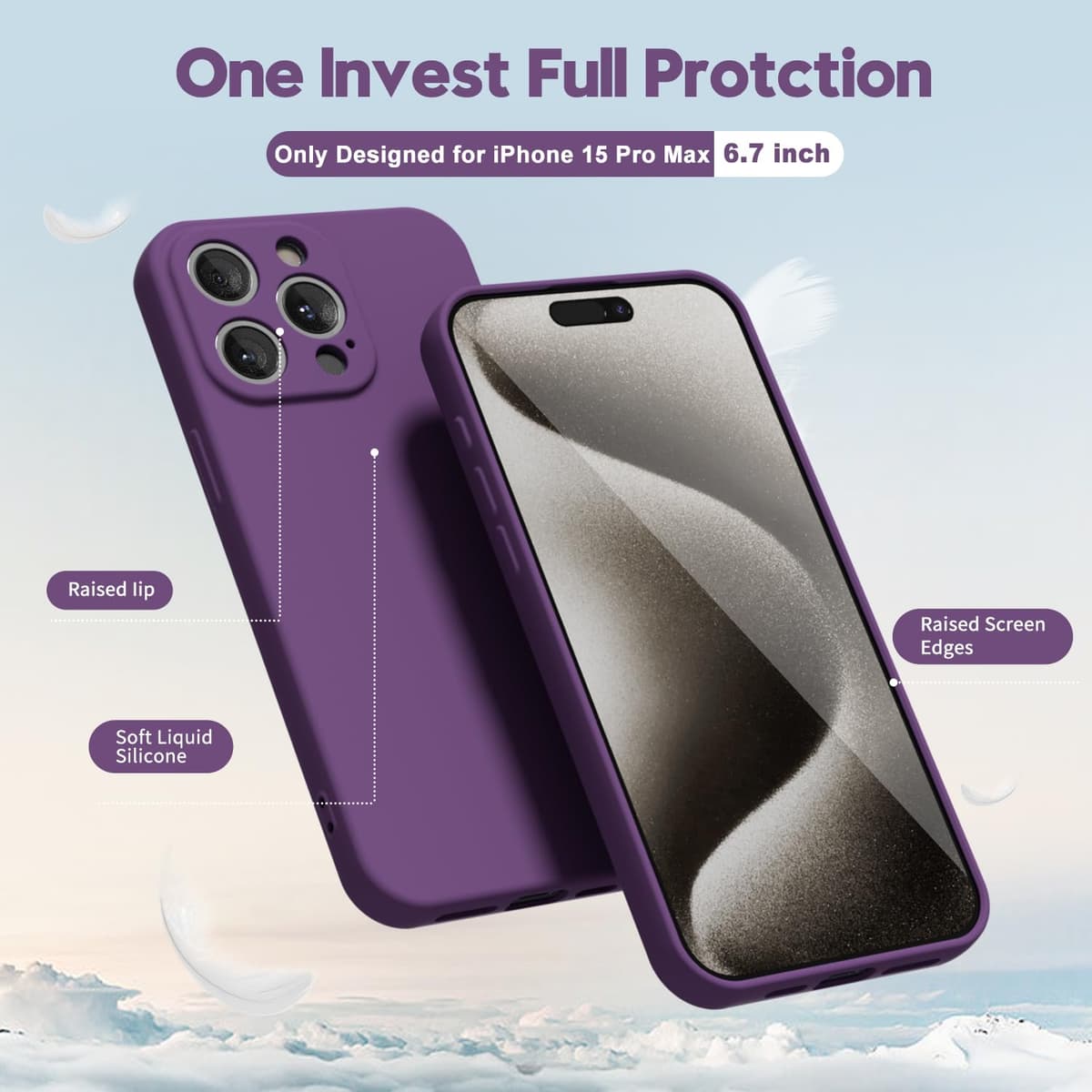 oakxco for iPhone 17 Pro Max Phone Case Liquid Silicone, Cute Thin Slim Grip Soft Rubber Gel for Women Men, Smooth Matte TPU Plain Solid Color Girly Simple Case with Camera Cover, Light Pink — view 1301