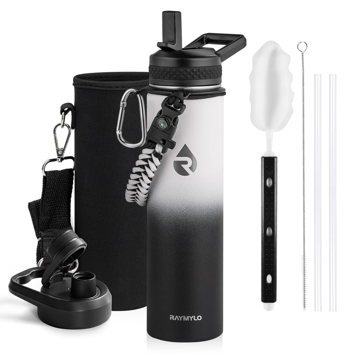 RAYMYLO One Gallon Water Bottle Insulated, Triple Walled Vacuum Stainless Steel (Cold for 48 Hrs), Leak Proof & Non-BPA, Large Water Flask Jug with Paracord Handle & Straw Spout Lids — view 50