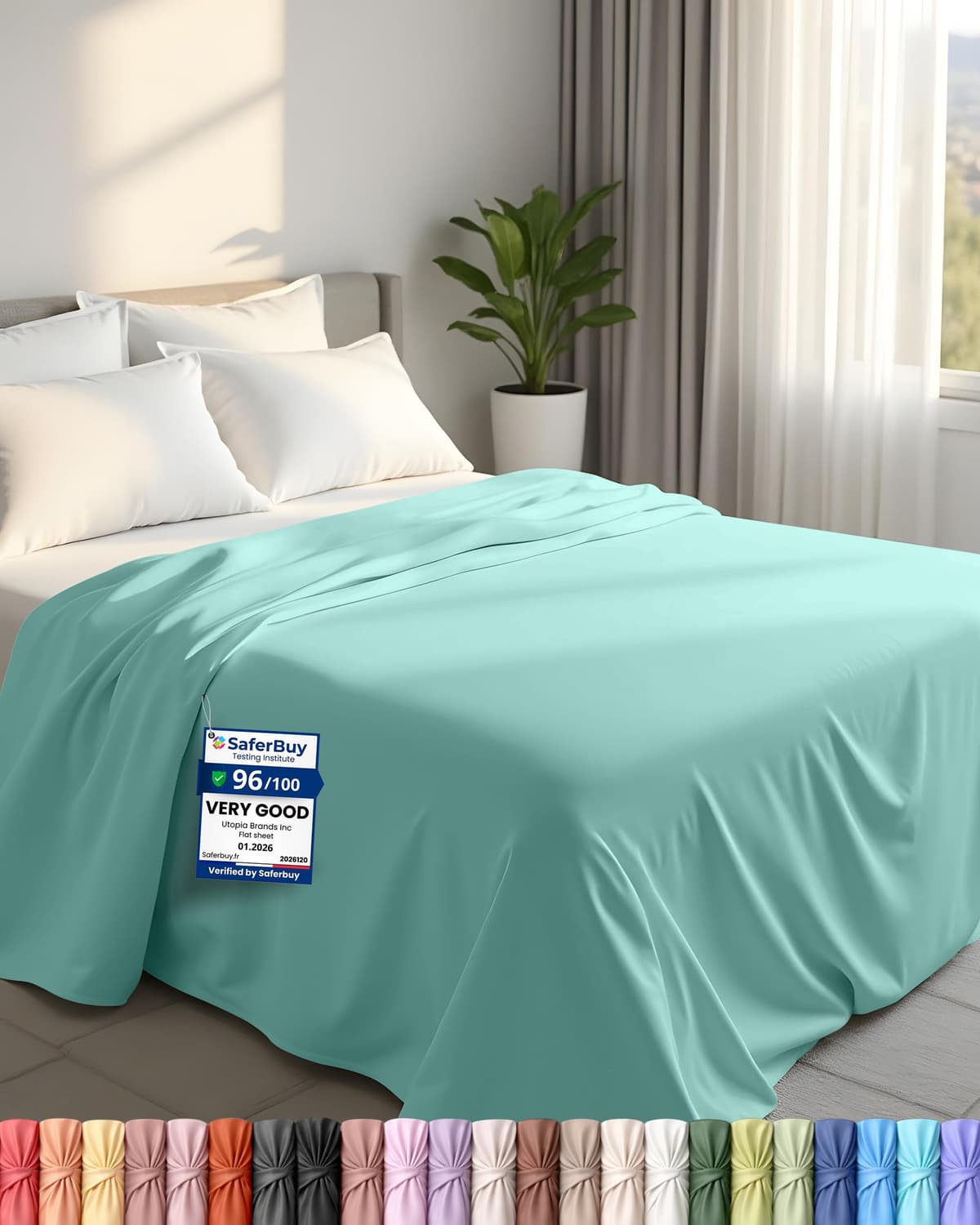 Utopia Bedding - Flat Sheet Double - Easy Care Soft Brushed Polyester - Microfiber Fabric - Wrinkle, Shrinkage, and Fade Resistant - White — view 11