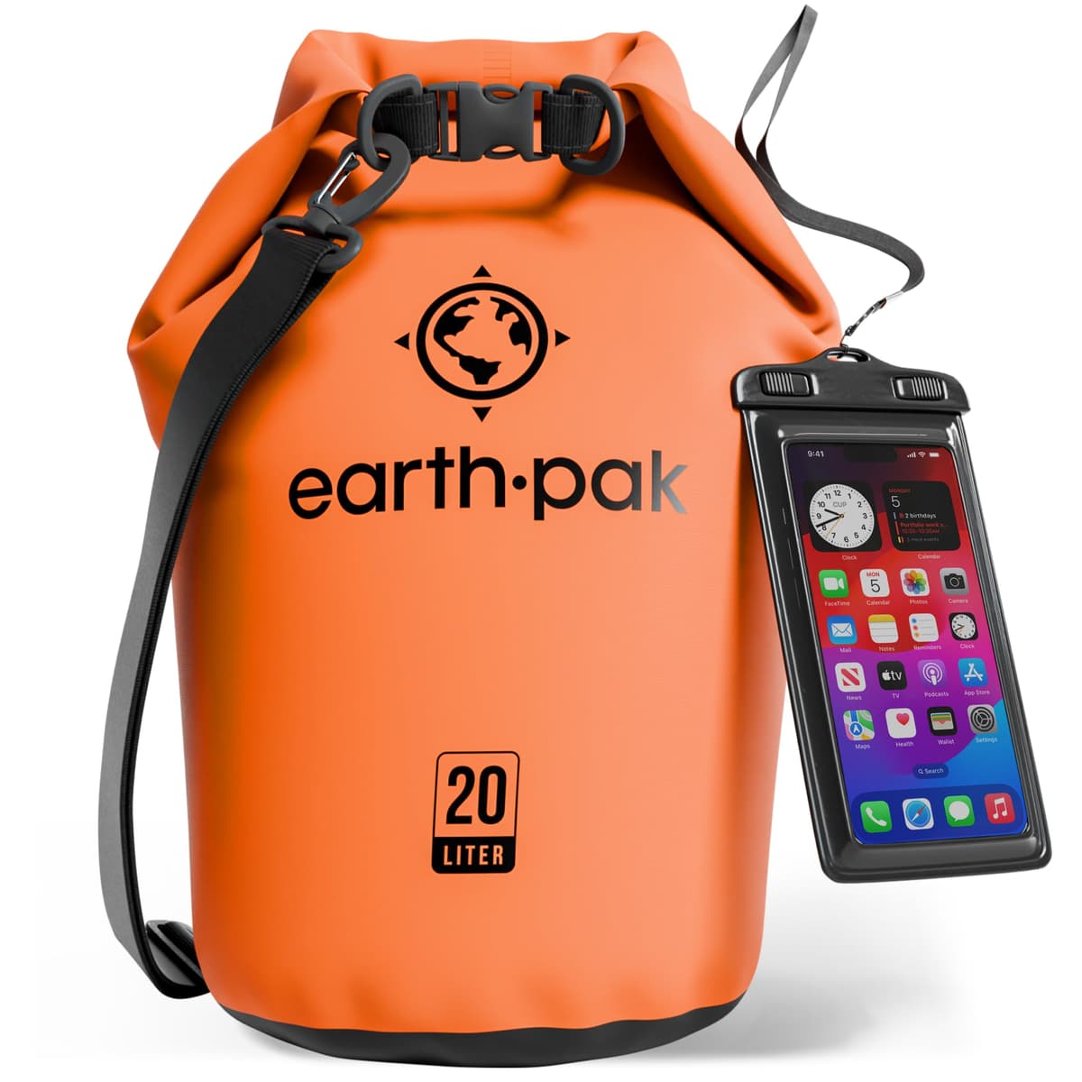 Earth Pak Waterproof Dry Bag - Roll Top Waterproof Backpack Sack Keeps Gear Dry for Kayak with Waterproof Phone Case — view 52