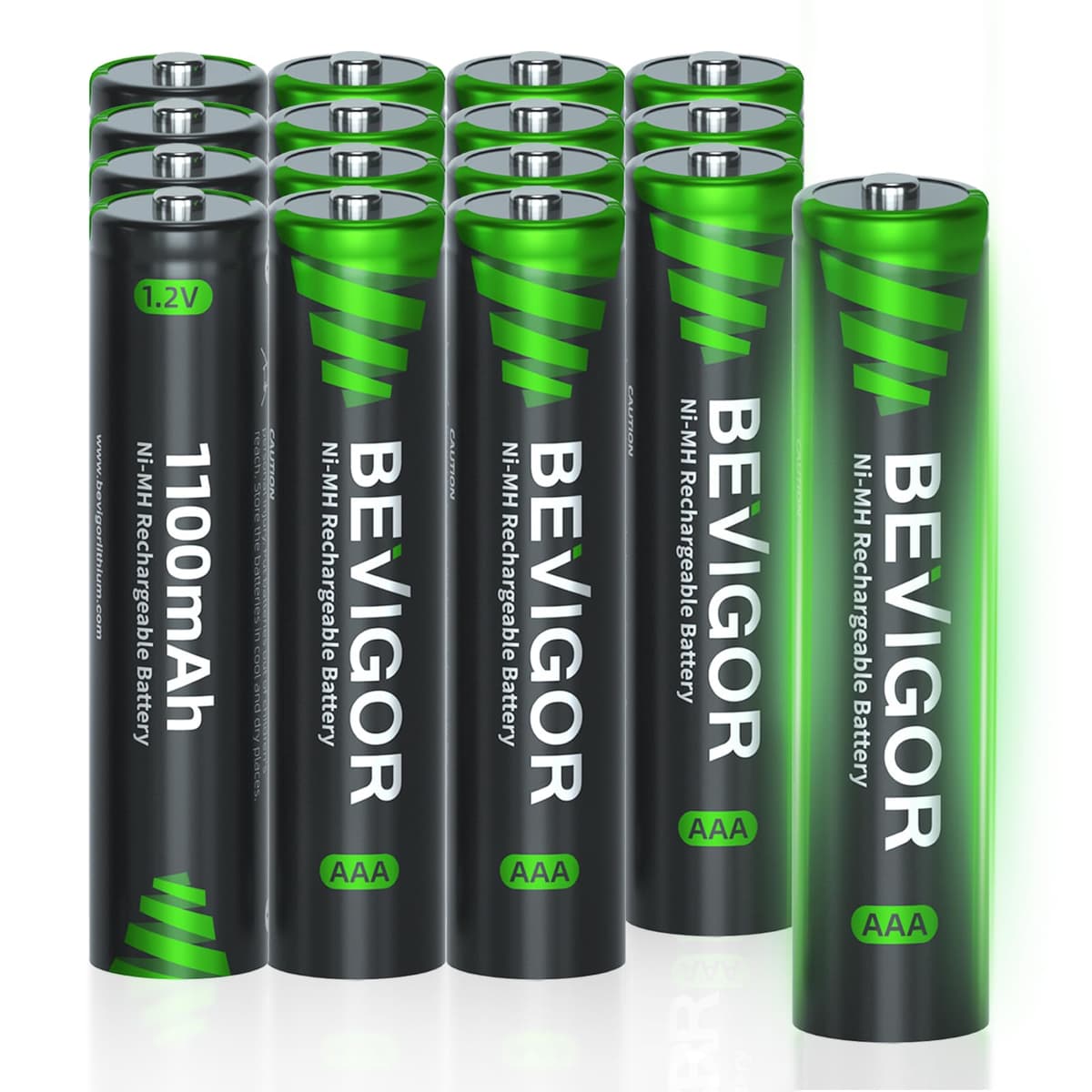BEVIGOR AAA Rechargeable Batteries 8 Pack - 1100mAh 1500 Cycles High Capacity NiMH Rechargeable Battery AAA, 1.2V Low Self Discharge — view 10
