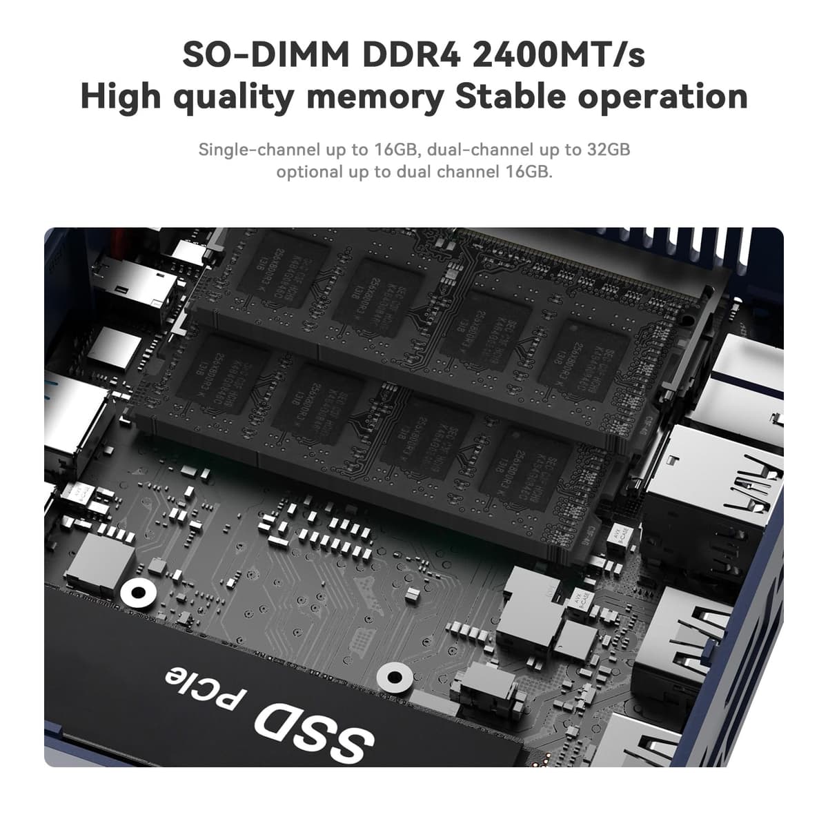 Beelink SER3 Mini PC W11 Pro, procesador AMD Ryzen 3 3200U de hasta 3,5 GHz, 16 GB de RAM DDR4, SSD NVMe de 500 GB, Doble HDMI, USB 3.2, WiFi 5, BT5.0, minicomputadora de Escritorio con LAN de 1000 M — view 4