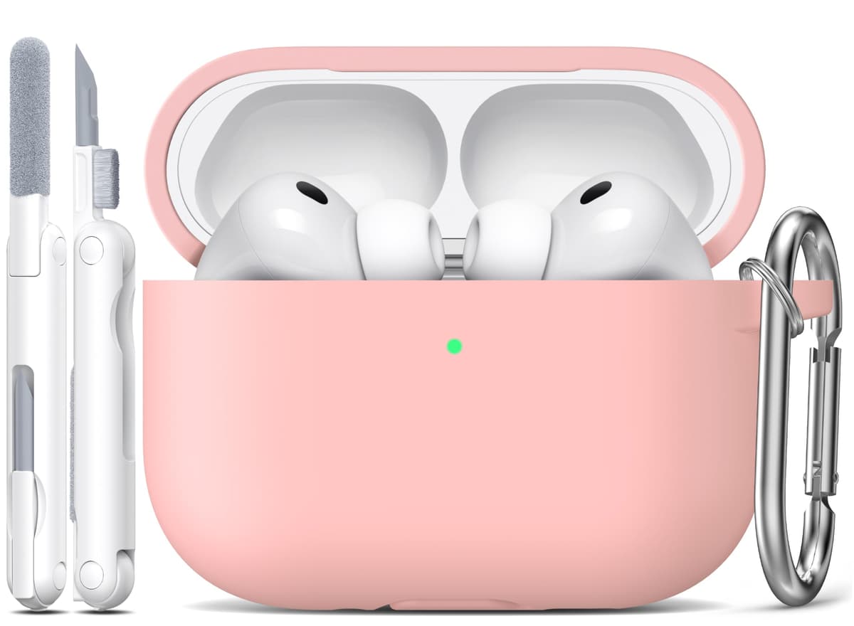 R-fun Funda para AirPods 4 con Kit de Limpieza, Case de Silicona Suave con Llavero, Funda Protectora Completa para Hombres y Mujeres, Compatible con Apple Latest Airpods 4th, Rojo — view 27