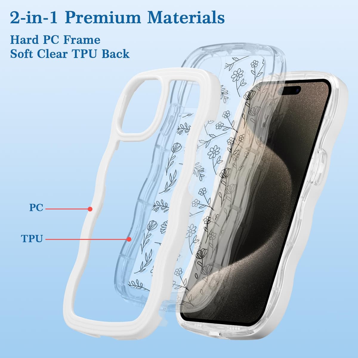 QLTYPRI Compatible with iPhone 11 Case, Cute Curly Wave Frame Clear Case for Girls Women, Transparent Soft Silicone TPU Bumper Shockproof Protective Phone Cover for iPhone 11 - Purple — view 121