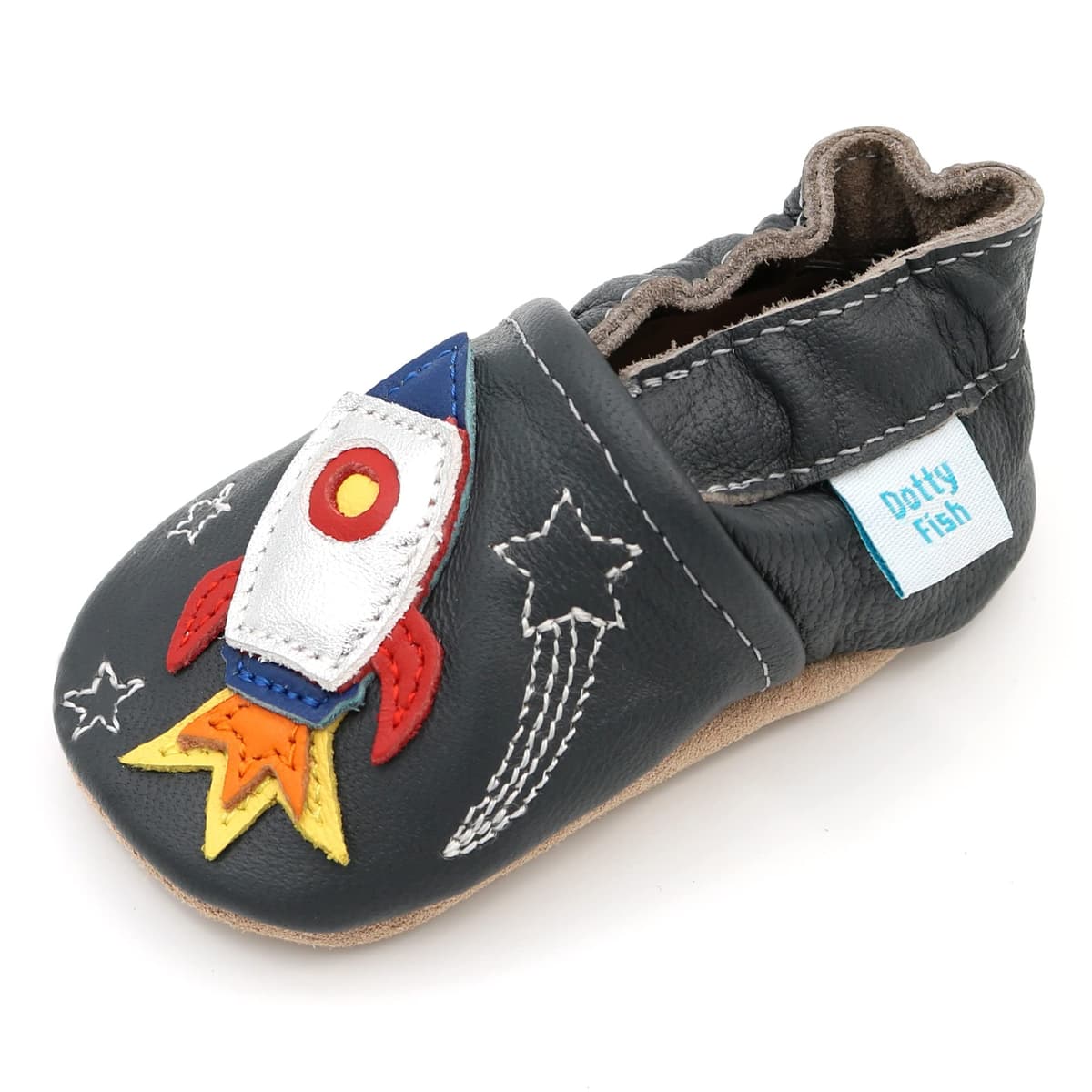 Dotty Fish Soft Sole Leather Baby & Toddler Shoes – Barefoot, Non-Slip, Lightweight & Flexible, Elasticated Ankles - Unisex Boys & Girls, UK Brand, Podiatry Approved — view 23