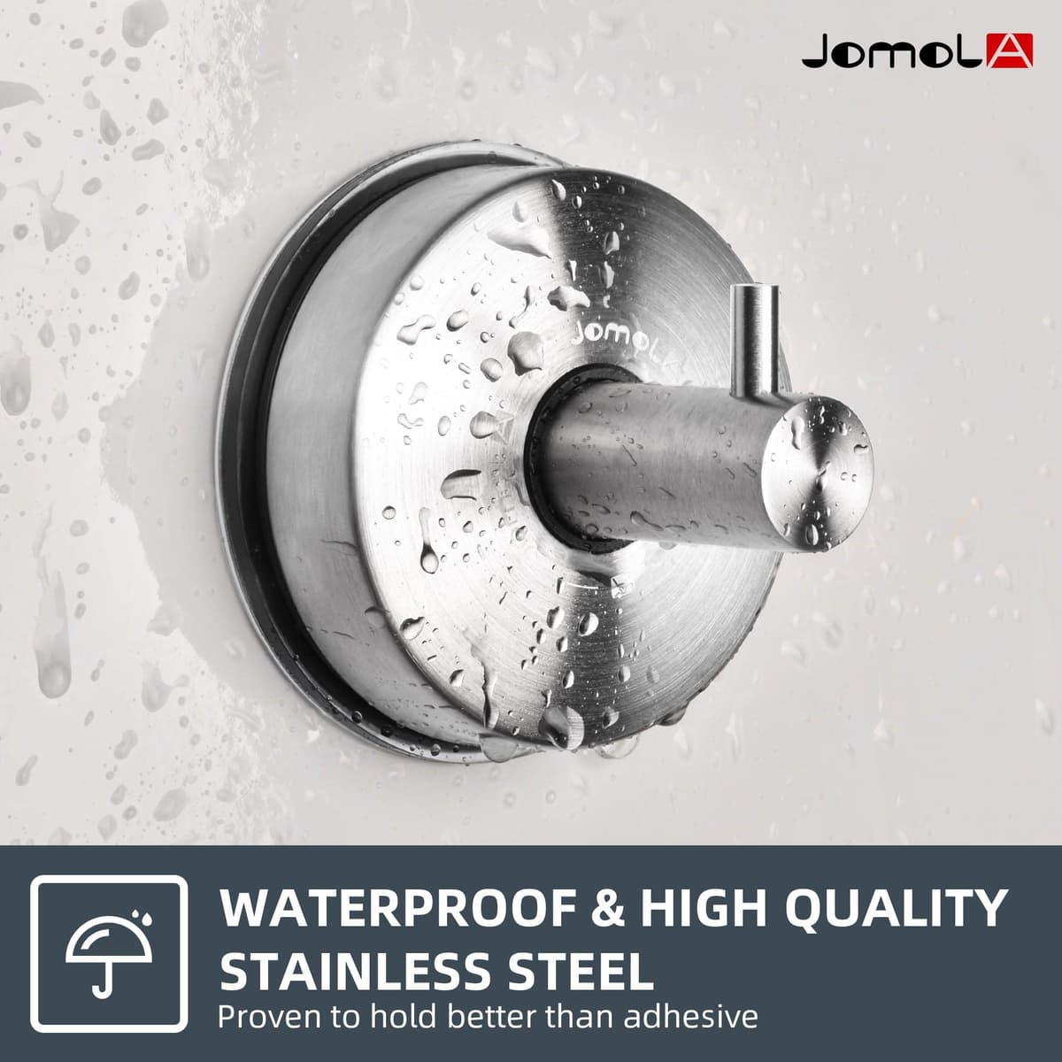 JOMOLA Gancho Ventosa para Toalla Toallero Con Ventosa Para Baño Cocina Colgador De Pared Sin Taladro Gancho De Pared Con Percha Accesorios De Baño Inoxidable Acabado Cepillado, 2 Piezas — view 2