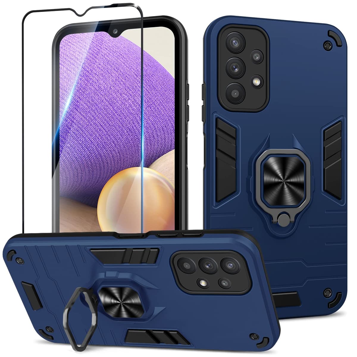 Funda para CMF Phone 2 Pro, Carcasa Antigolpes con Soporte anular metálico, Case Protectora de Grado Militar, Negro — view 64