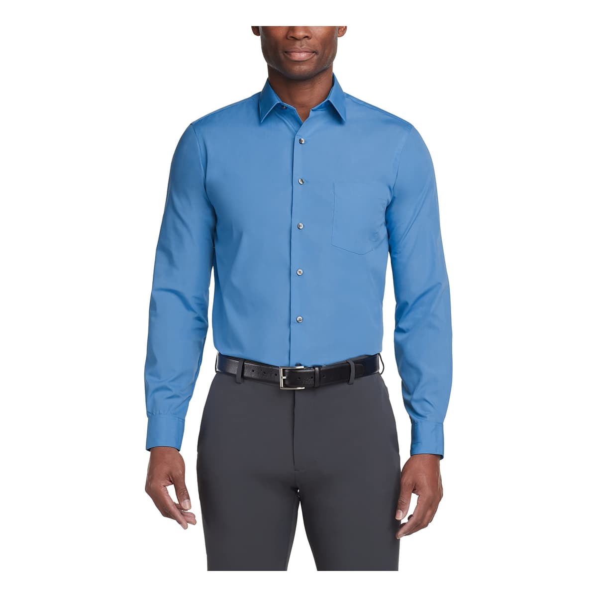 Van Heusen Mens Dress Shirt Regular Fit Poplin SolidDress Shirt — view 24