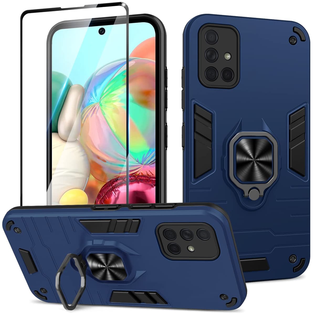 Funda para CMF Phone 2 Pro, Carcasa Antigolpes con Soporte anular metálico, Case Protectora de Grado Militar, Negro — view 311