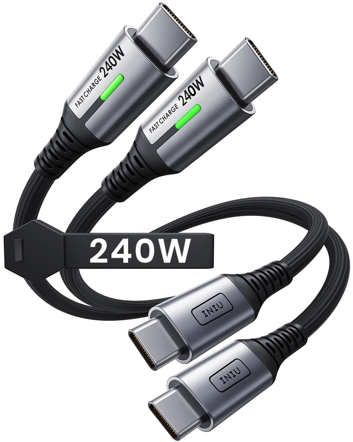 INIU 240W USB C to USB C Charger Cable, [2-Pack 2m] PD Type C Charge Cable, Super Fast Charging USB C Cable for iPhone 17 16 15 Pro Max Plus, MacBook iPad Air, Samsung S25 S24 Ultra, Steam Deck etc. — view 13