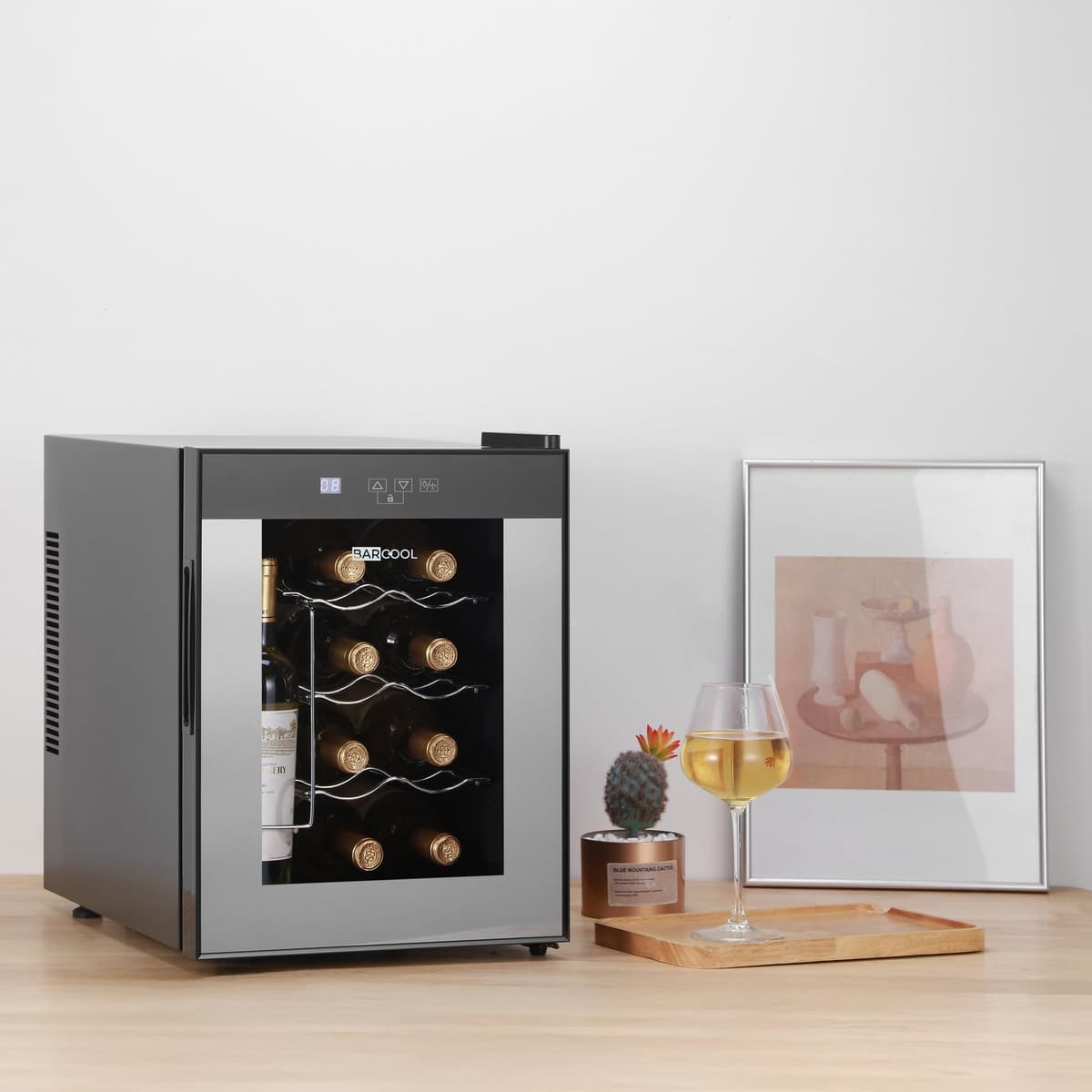 Barcool VINO12 – Table-Top Wine Fridge Black | 5-18°C | Wine Cooler | LED + Digital Display | Glass Door Drinks Cellar | Single-Zone — view 4