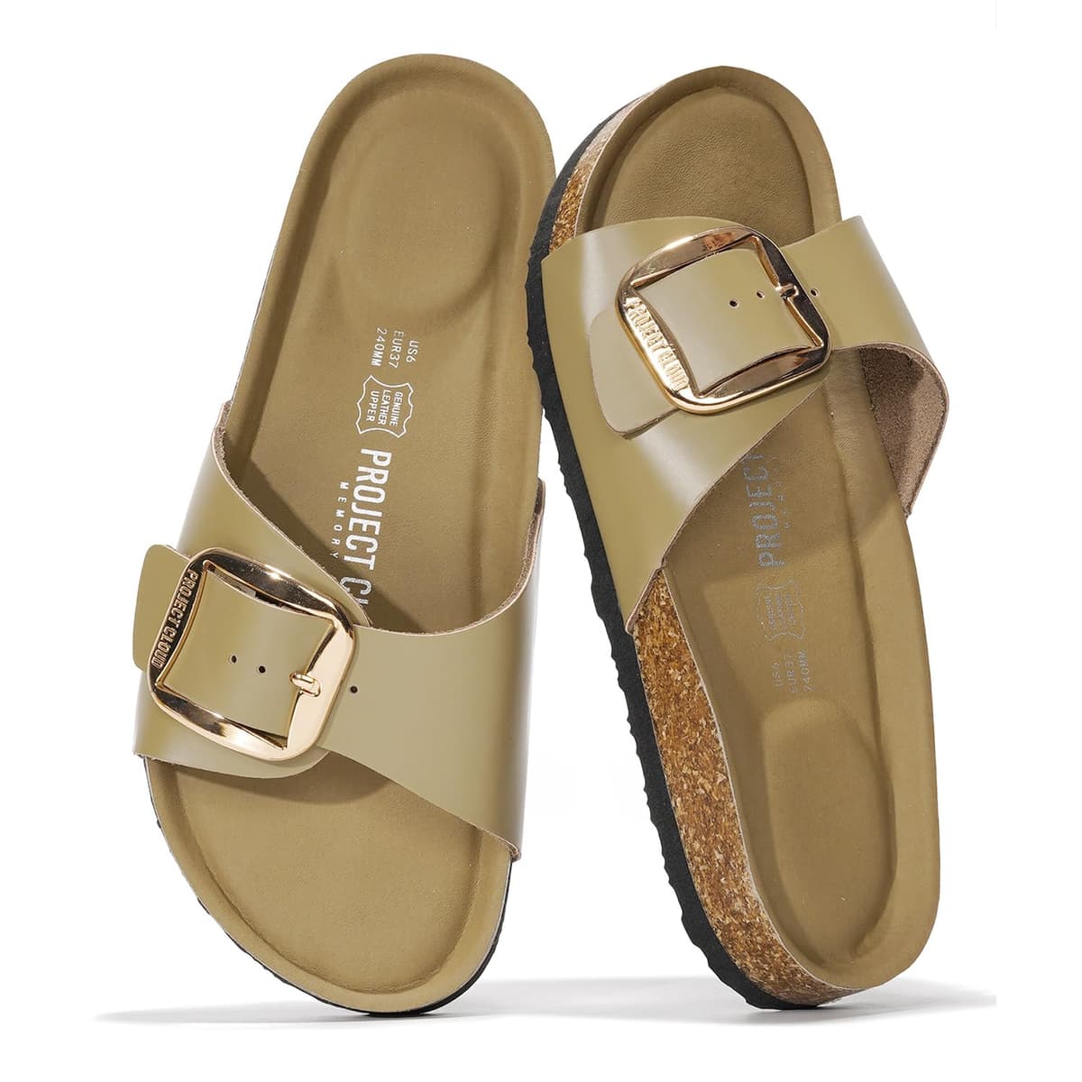 Project Cloud 100% Genuine Leather Sandals Women Dressy Beach Essentials Slides for Women Footwear - Lightweight with Memory Foam Insole Sandals for Women 2026 - Womens Slides — view 16