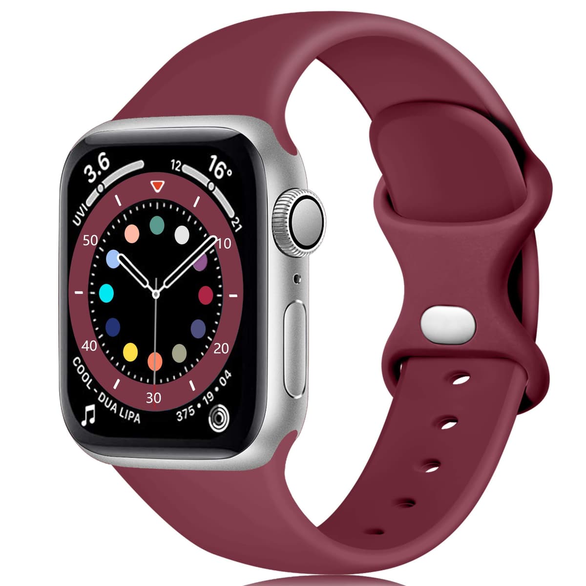 Epova Silicone Strap Compatible with Apple Watch Strap 40mm 38mm 41mm 42mm, Replacement Straps for iWatch SE 3 Series 11 10 9 8 7 6 5 4 3 2 1, Black, Small — view 16
