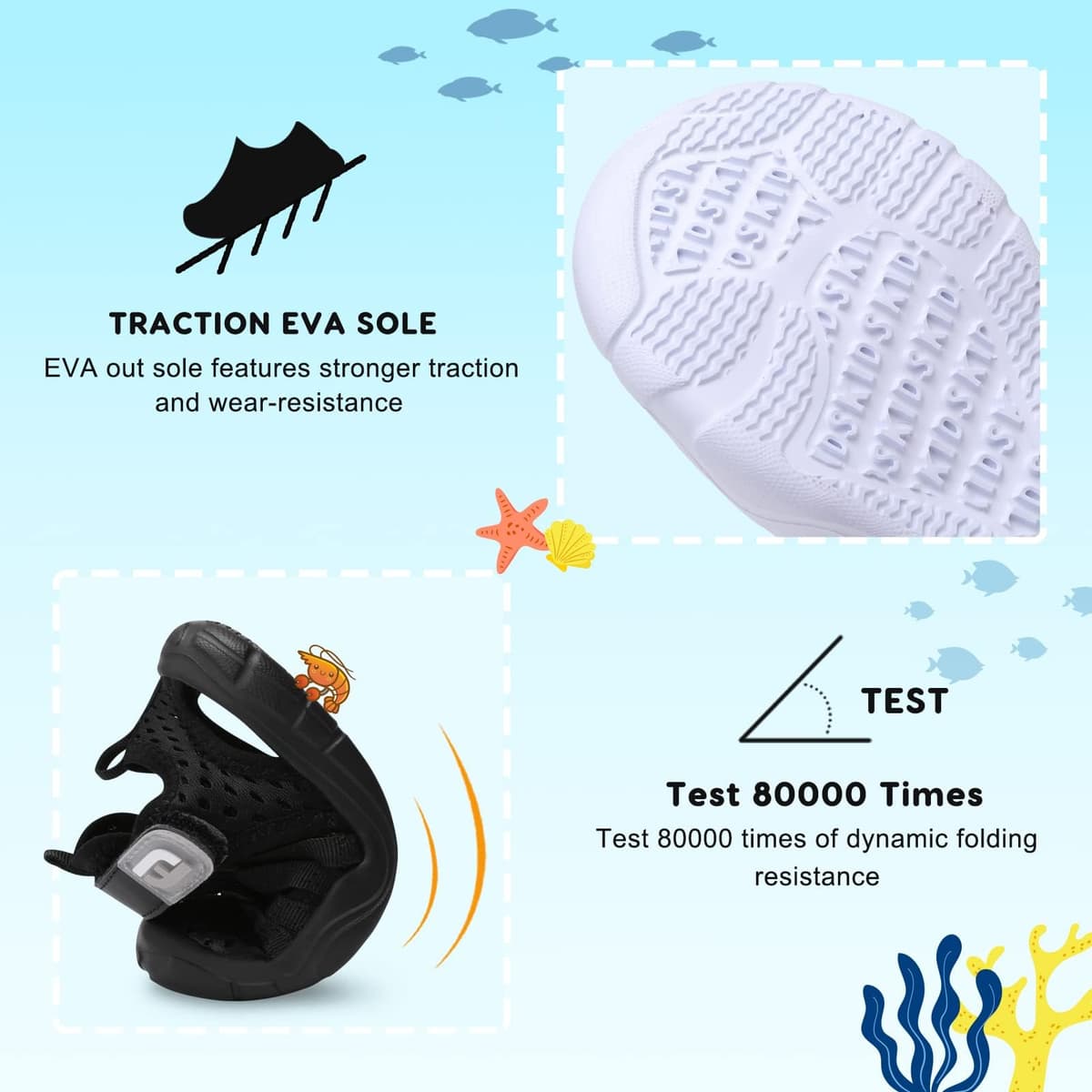 JOINFREE Toddler Boys Girls Water Shoes Breathable Qucik Dry Sport Beach Sandals Lightweight Barefoot Flexible — view 4