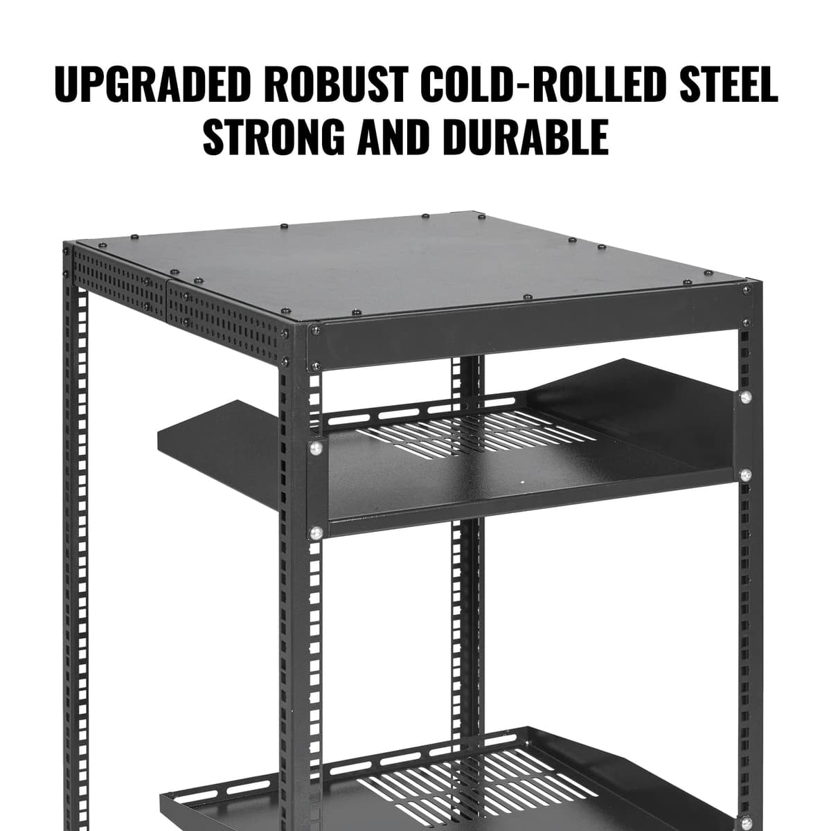 VEVOR Rack de Servidor de Marco Abierto de 15U, Profundidad Ajustable de 23"-40", Rack de Servidor de Red, 4 Postes con Ruedas, sostiene Todos Sus Equipos de TI de Red Módem enrutador de Engranaje — view 4