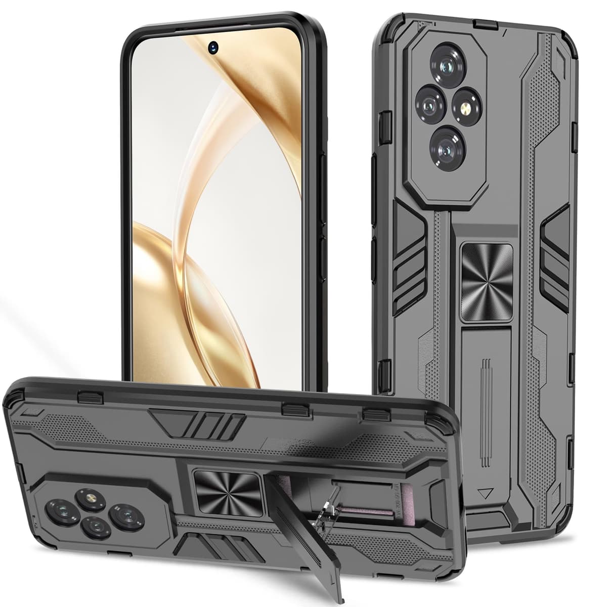 Funda para CMF Phone 2 Pro, Carcasa Antigolpes con Soporte anular metálico, Case Protectora de Grado Militar, Negro — view 1588