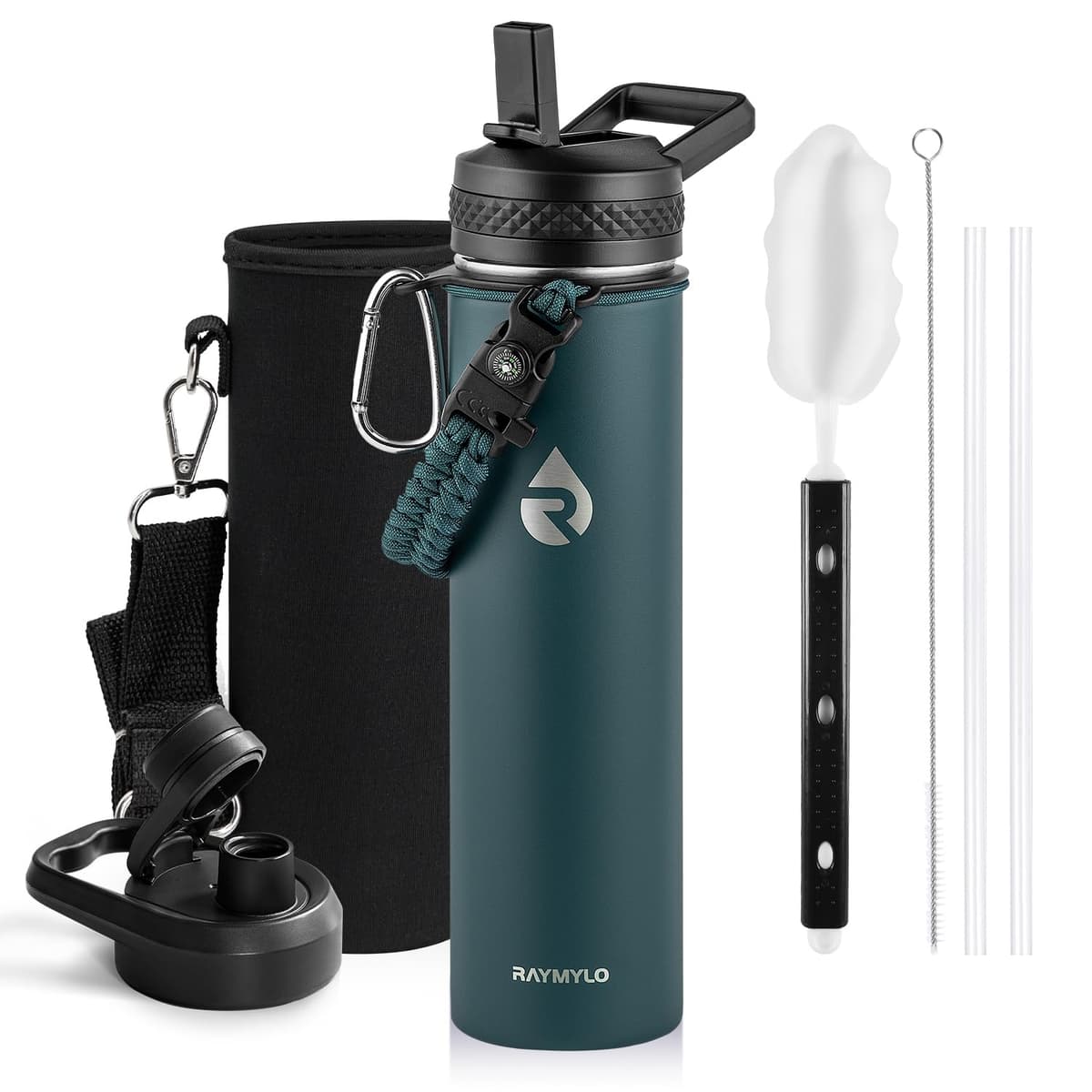 RAYMYLO One Gallon Water Bottle Insulated, Triple Walled Vacuum Stainless Steel (Cold for 48 Hrs), Leak Proof & Non-BPA, Large Water Flask Jug with Paracord Handle & Straw Spout Lids — view 68