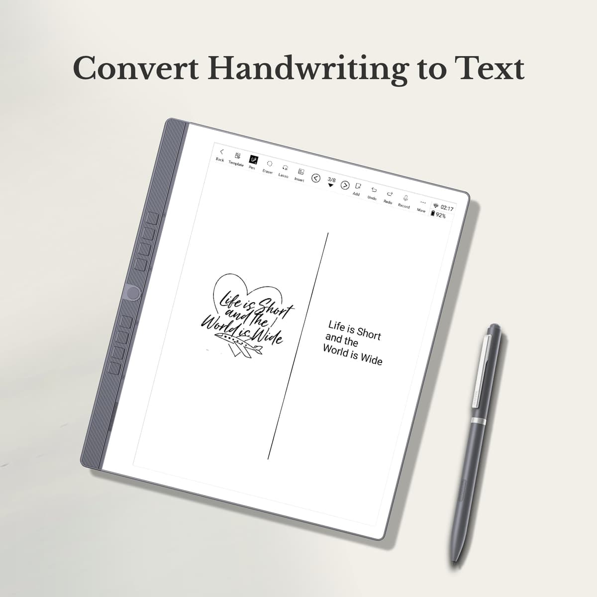 Penstar eNote 2 – The Whitest Paper Tablet | 10.3” 300 PPI Pen-Only Screen E-Ink Writing Tablet, Digital Notebook Includes Folio Cover & Two B5 Pens — view 3