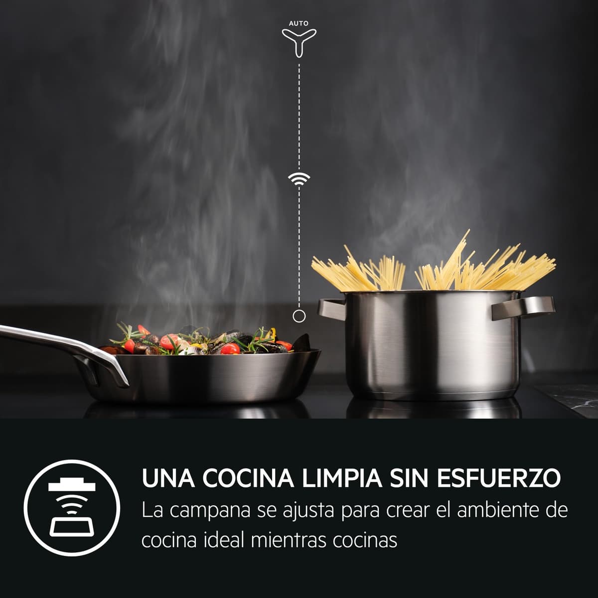 AEG TN63IP0BFB Placa de Inducción, 60 cm, 3 Zonas de Cocción, SenseBoil & SenseFry, FlexiPuente, Sistema Sistema Hob2Hood, Función PowerBoost y Pausa, Controles Deslizantes Independientes, Negro — view 5