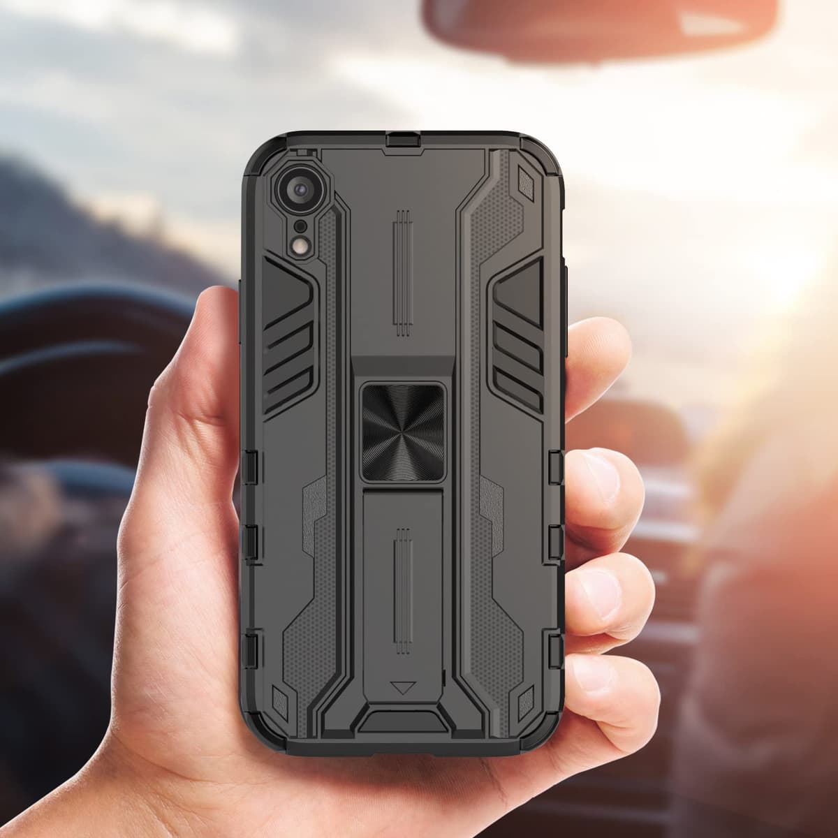 Funda para CMF Phone 2 Pro, Carcasa Antigolpes con Soporte anular metálico, Case Protectora de Grado Militar, Negro — view 578