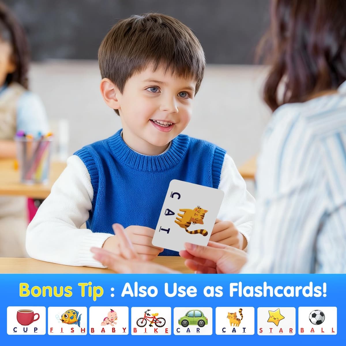 HahaGift Educational Toys for 3 4 5 Year Olds Boys Gifts, Matching Letter Game for Boys Toys age 3 4 5, Letter Recognition Spelling and Reading Learning Montessori Toys for 2 3 Year Olds — view 4