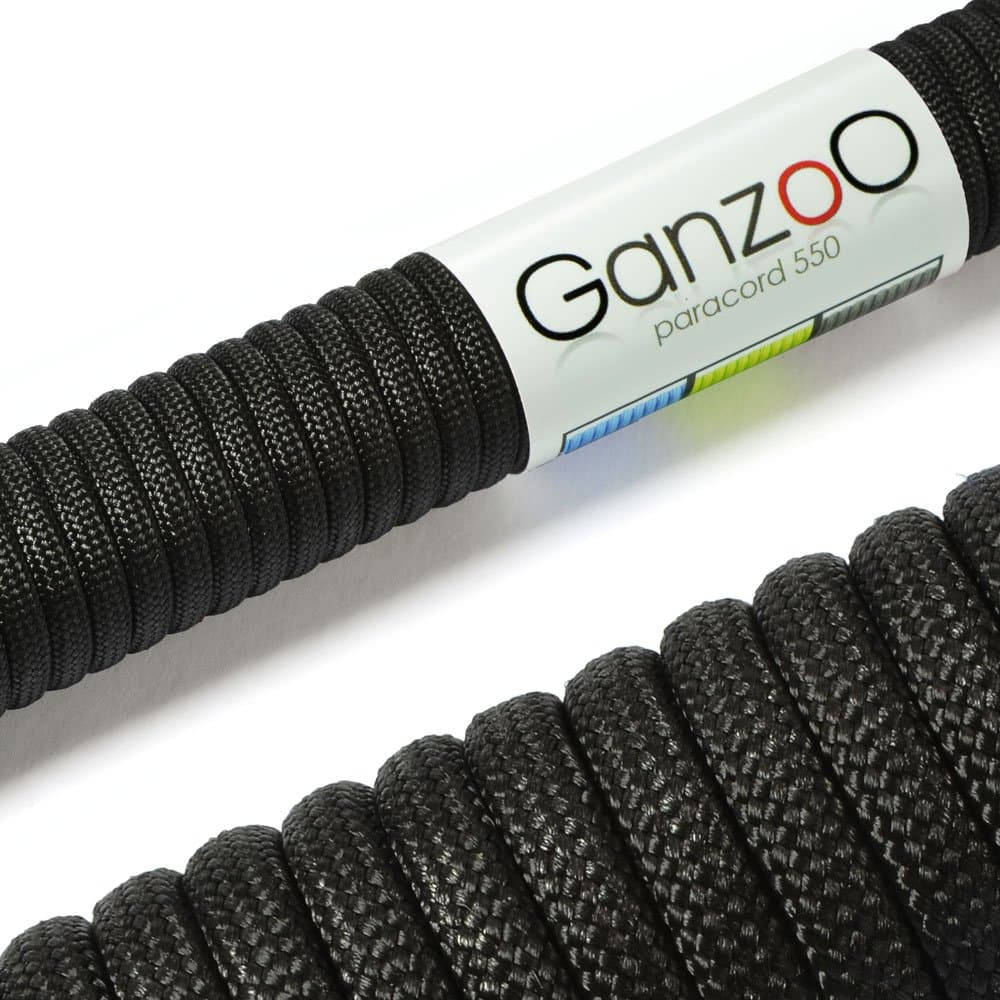 Ganzoo Paracord 550 Tipo 3 Cuerda 4 mm Negro Rojo, 30 m, 7 hebras internas, Funda Poliester/Nylon, Lavable y Ligera, para Pulseras, llaveros, Collar y Correa de Perro, Camping y Bricolaje — view 41
