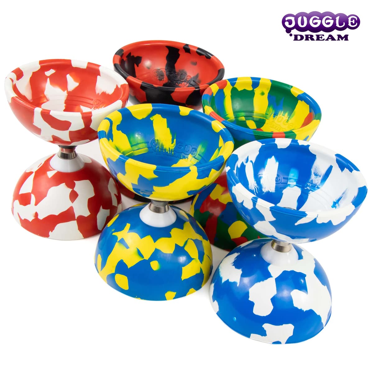 Juggle Dream Jester Diábolo Set para Malabares - Diábolo con Eje de Rodamientos con Palos de Aluminio y Vídeo de Aprendizaje en Línea (Azul/Blanco) — view 8