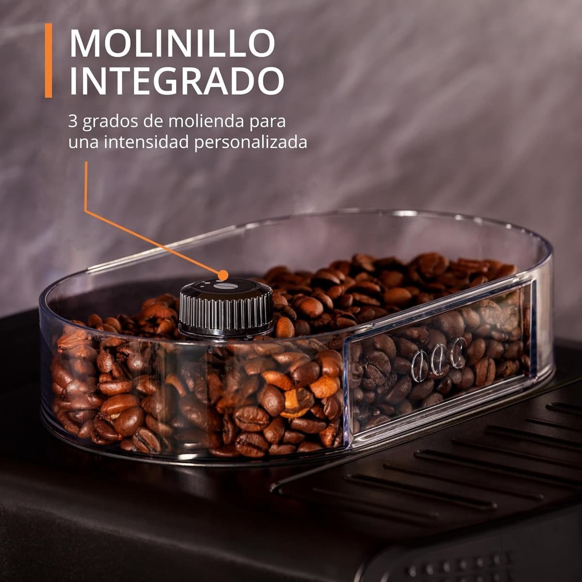 Krups Roma, Cafetera superautomática, Depósito de agua 1,6 L, 3 niveles de temperatura, 3 niveles de intensidad, 15 bares, Molinillo cónico de metal, Panel de control fácil, Blanca, EA8105 — view 4
