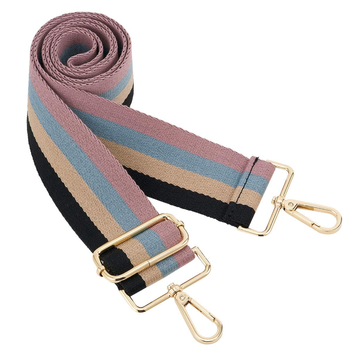 ZOOEASS Wide Shoulder Strap, Guitar Style Adjustable Purse Strap with Gold Buckle Replacement Woven Crossbody Straps for Handbags((3.8CM) Shining Black) — view 44