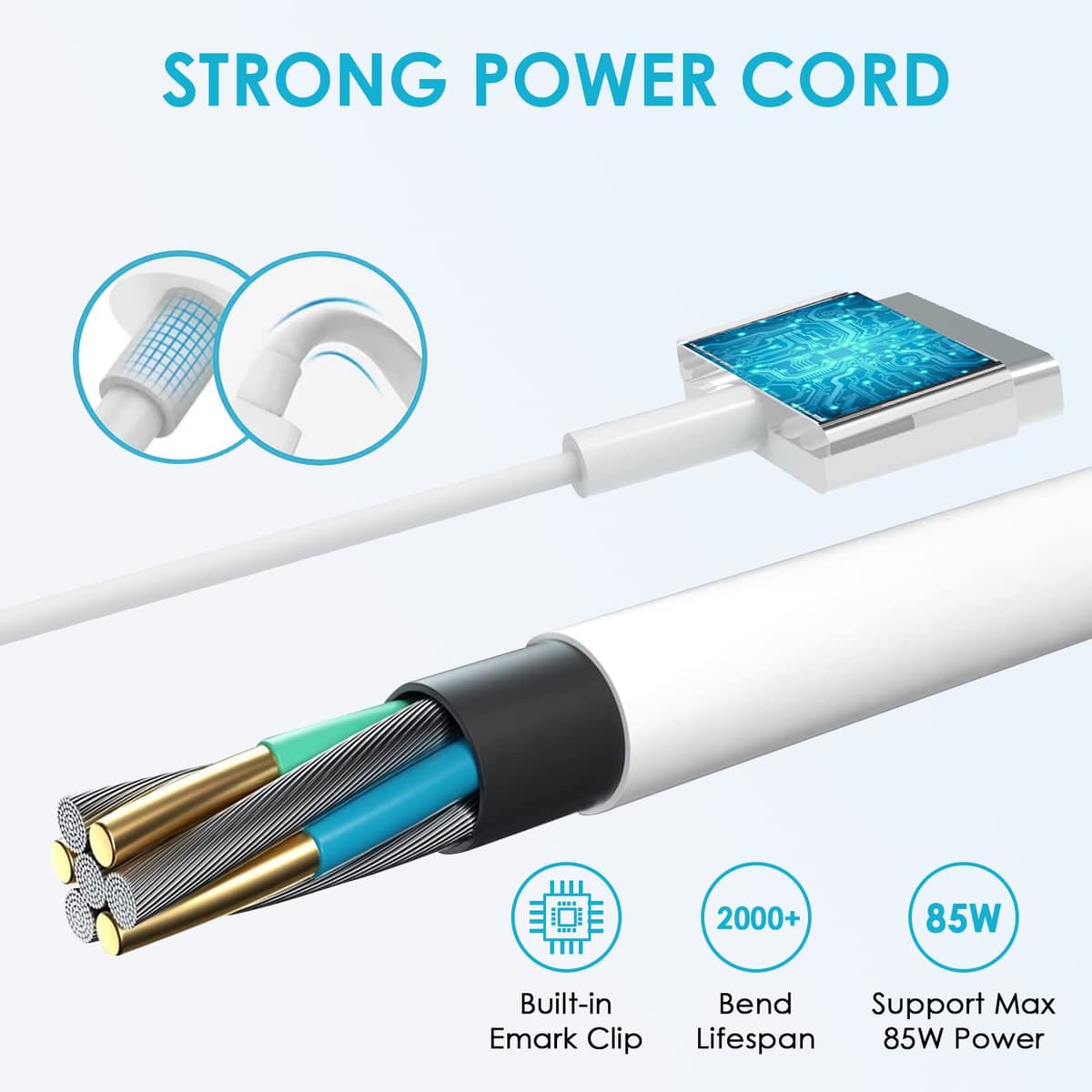 NSPENCM 85W Mac Book Pro Charger, Replacement AC 85w 2T-Tip Connector Power Adapter,Laptop Charger Compatible with MacBook pr — view 5
