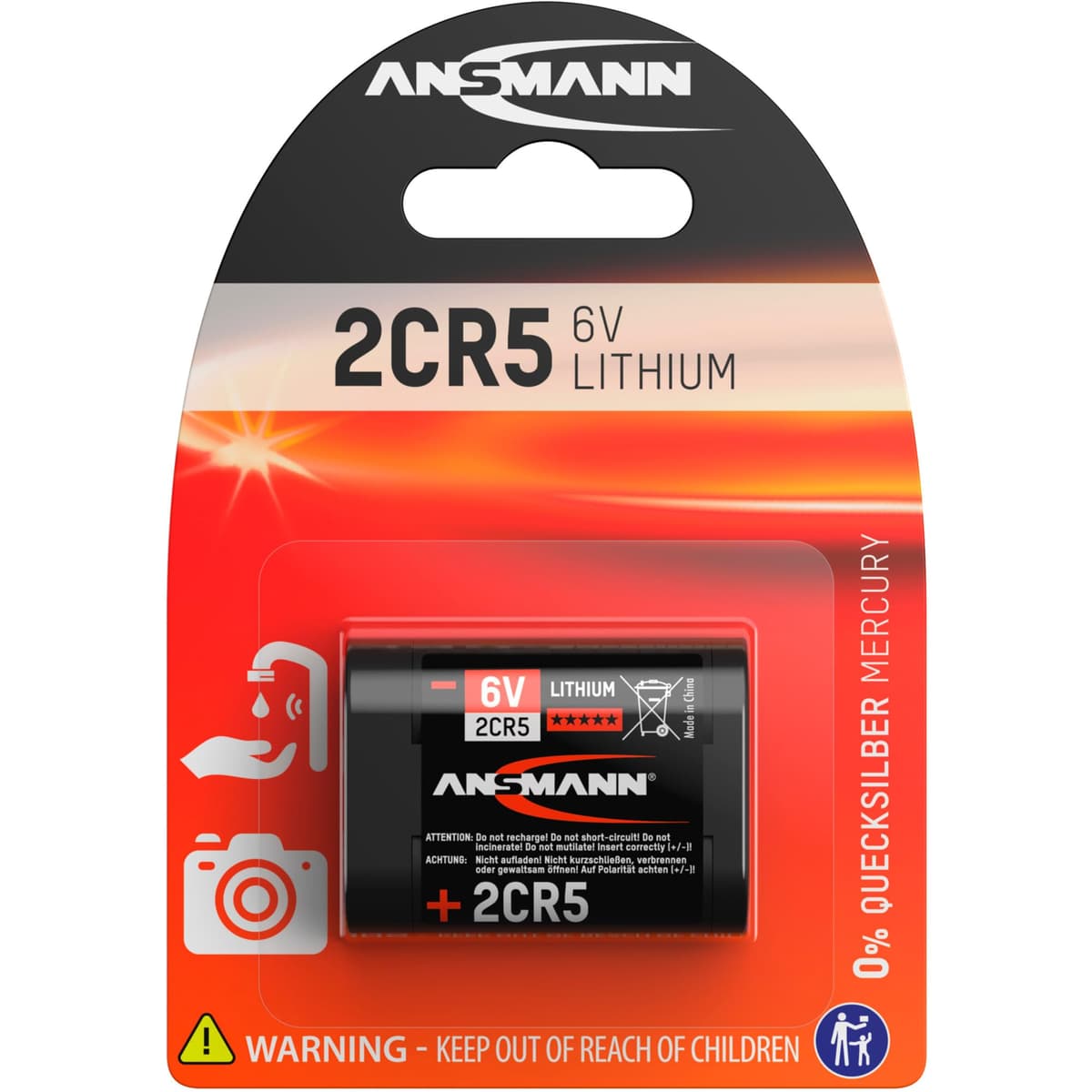 Ansmann 2CR5 6V Lithium Battery [Pack of 1] 2CR5/DL245/EL2CR5 Ideal For Cameras, Flashguns, Flashlights, Night Vision Devices, Electronic Lights, Medical Instruments and Many More