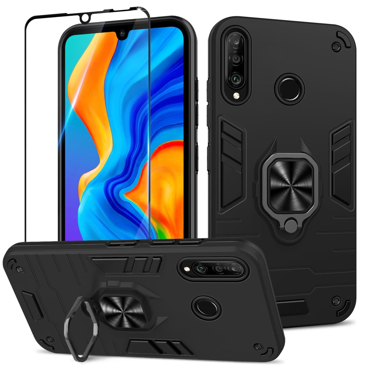 Funda para CMF Phone 2 Pro, Carcasa Antigolpes con Soporte anular metálico, Case Protectora de Grado Militar, Negro — view 43