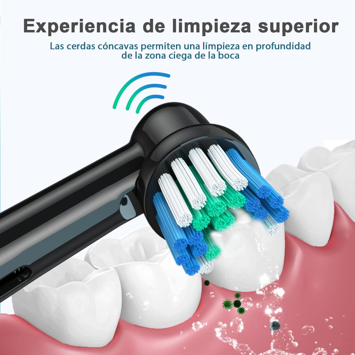 REDTRON Recambios para Cepillo de Dientes Eléctrico compatible con Oral B (8 unidades), Cabezal de cepillo de dientes Precision Clean Pro1000 Pro3000 Pro5000 Pro7000 y más — view 4