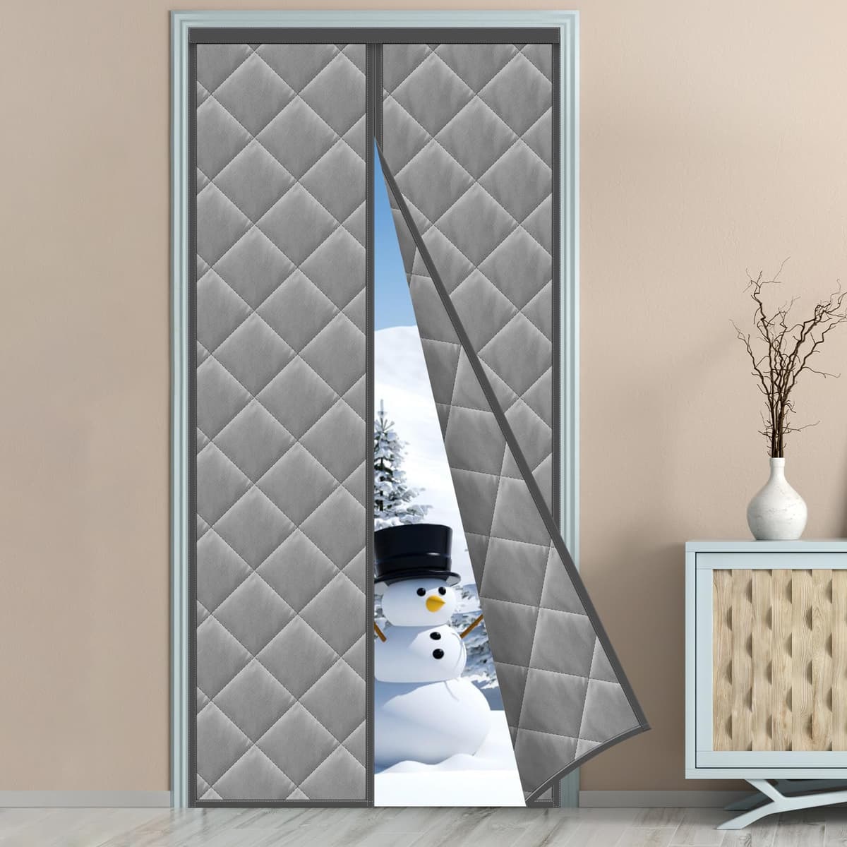 Mosquitera Puerta Magnetica - 90 x 210 CM - Blanco, Mosquiteras para Puertas, Cierre Magnético de Arriba a Abajo, Automáticamente,Mantiene el Aire Fresco — view 12