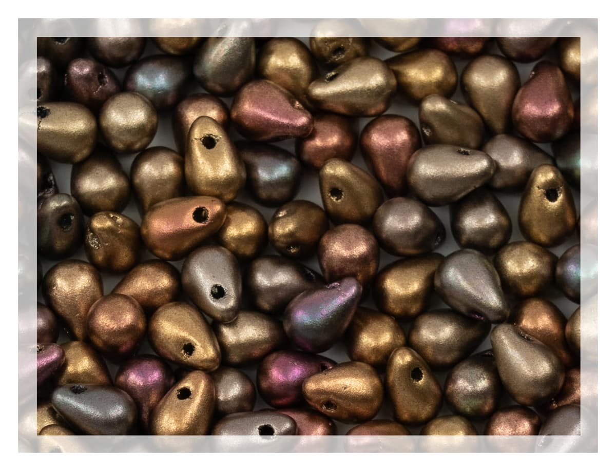 Czech 50-Piece Glass Beads, 6x9mm, Teardrop Siam Red — view 84