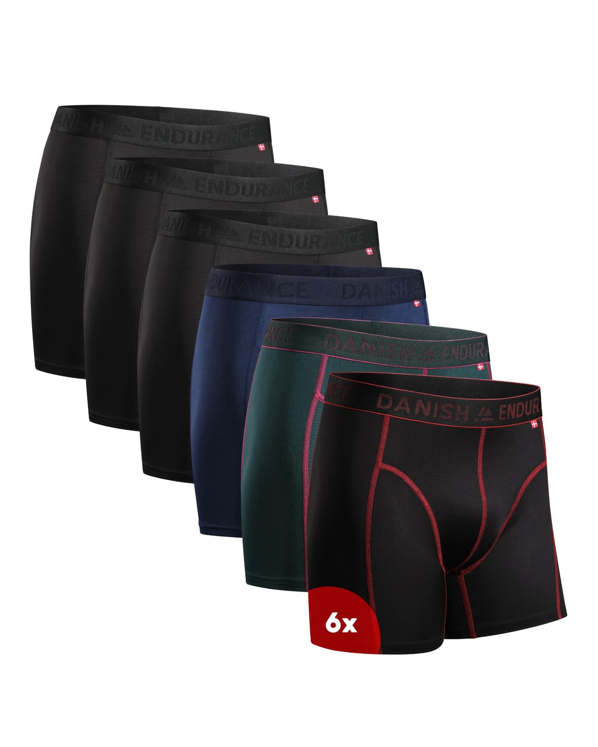 DANISH ENDURANCE Calzoncillos tipo bóxer de rendimiento para hombre (paquete de 6) – Absorbe la humedad, comodidad de secado rápido con ajuste extralargo — view 7