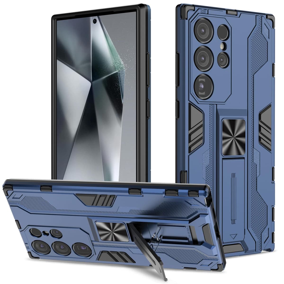 Funda para CMF Phone 2 Pro, Carcasa Antigolpes con Soporte anular metálico, Case Protectora de Grado Militar, Negro — view 450