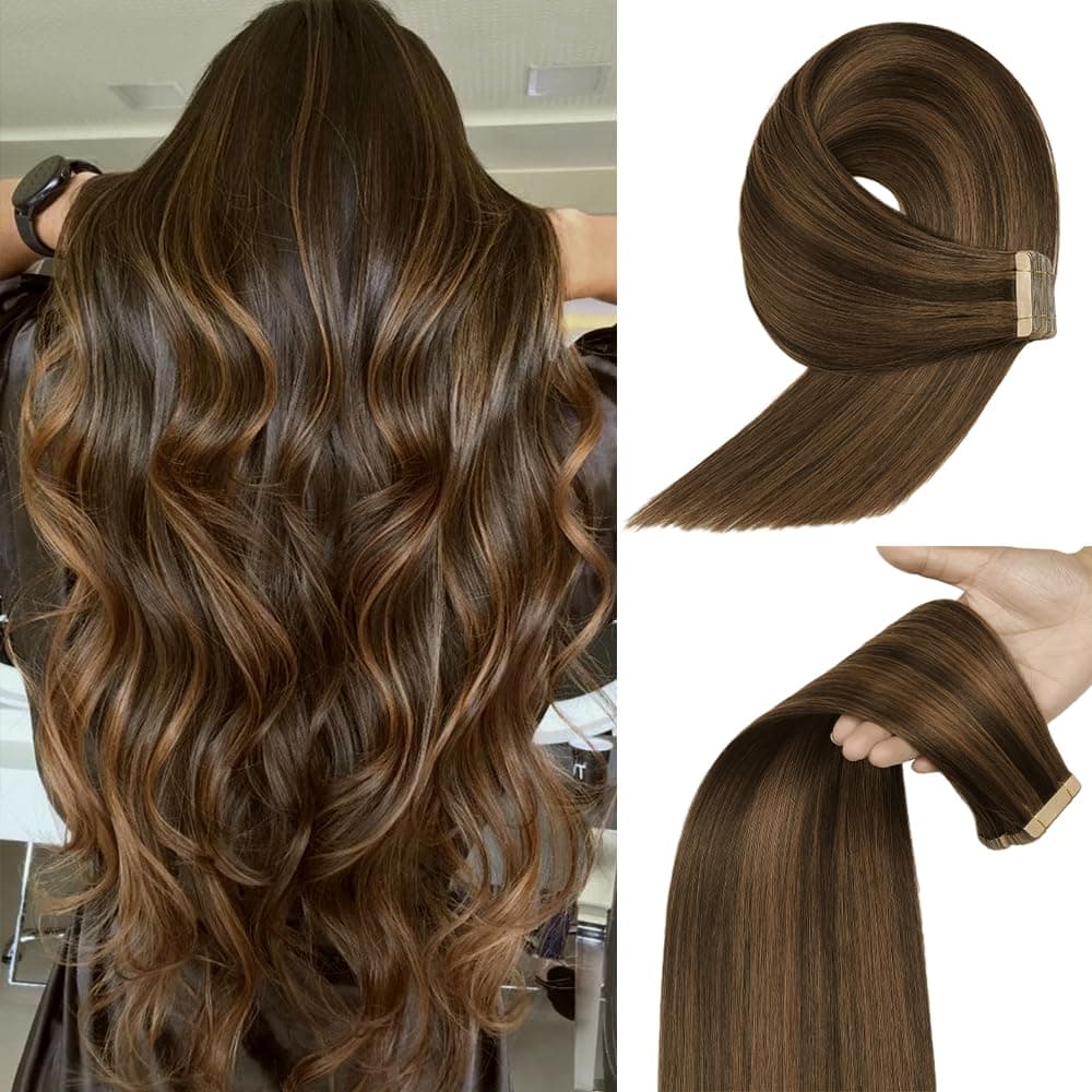 YDDM Extensiones Adhesivas Pelo Natural 20pcs 35cm 40g Negro - Extensiones De Cabello Humano (14 Pulgadas, 1B#) — view 13