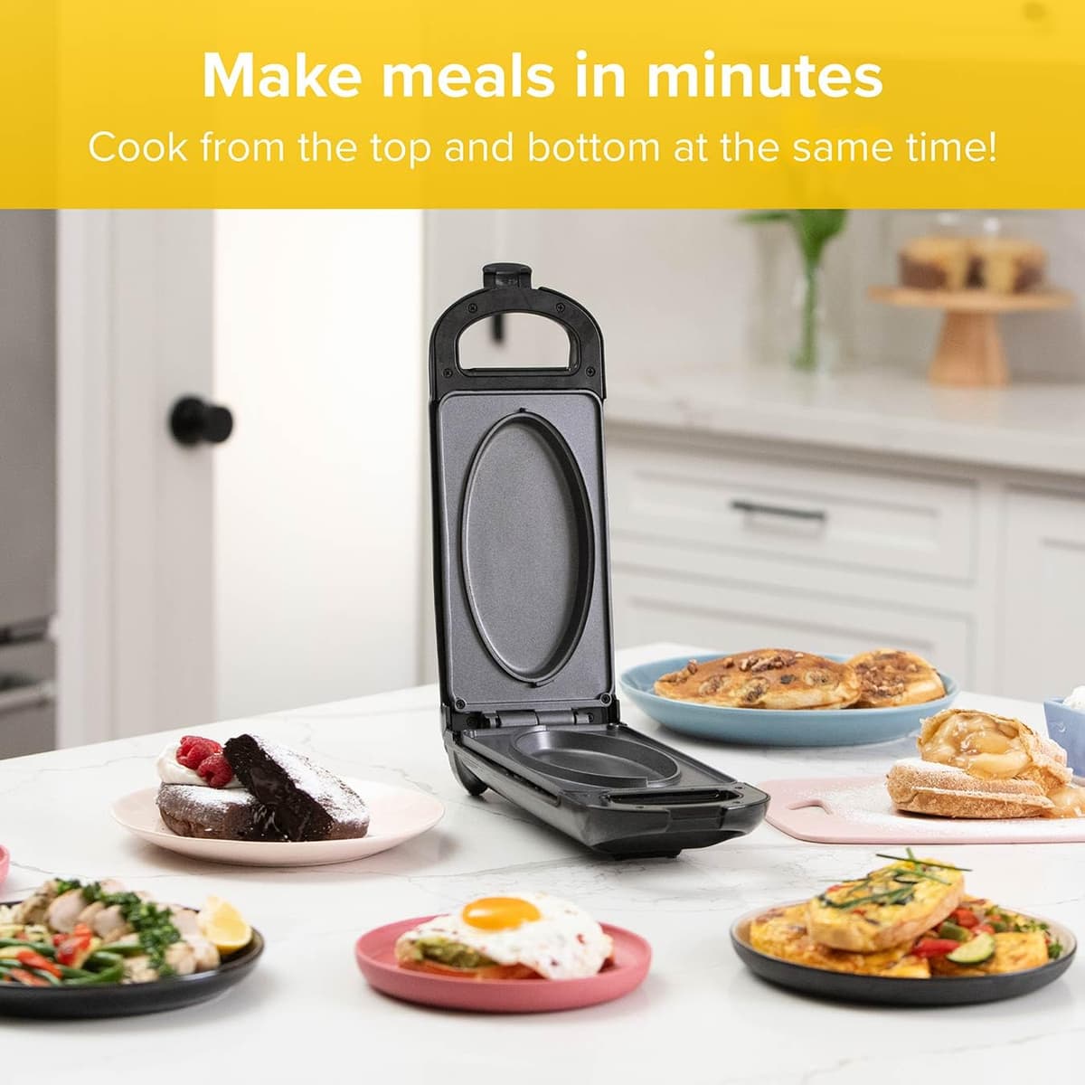 Drew&Cole 5 Minute CleverChef - 700W - Non-Stick Multicooker - Great for Steaks, Omelettes, Toasties, Pizzas & Dessert Maker - Free Recipe App - Quick Meals - Cool-Touch Handle & Auto Temp Sensor — view 3