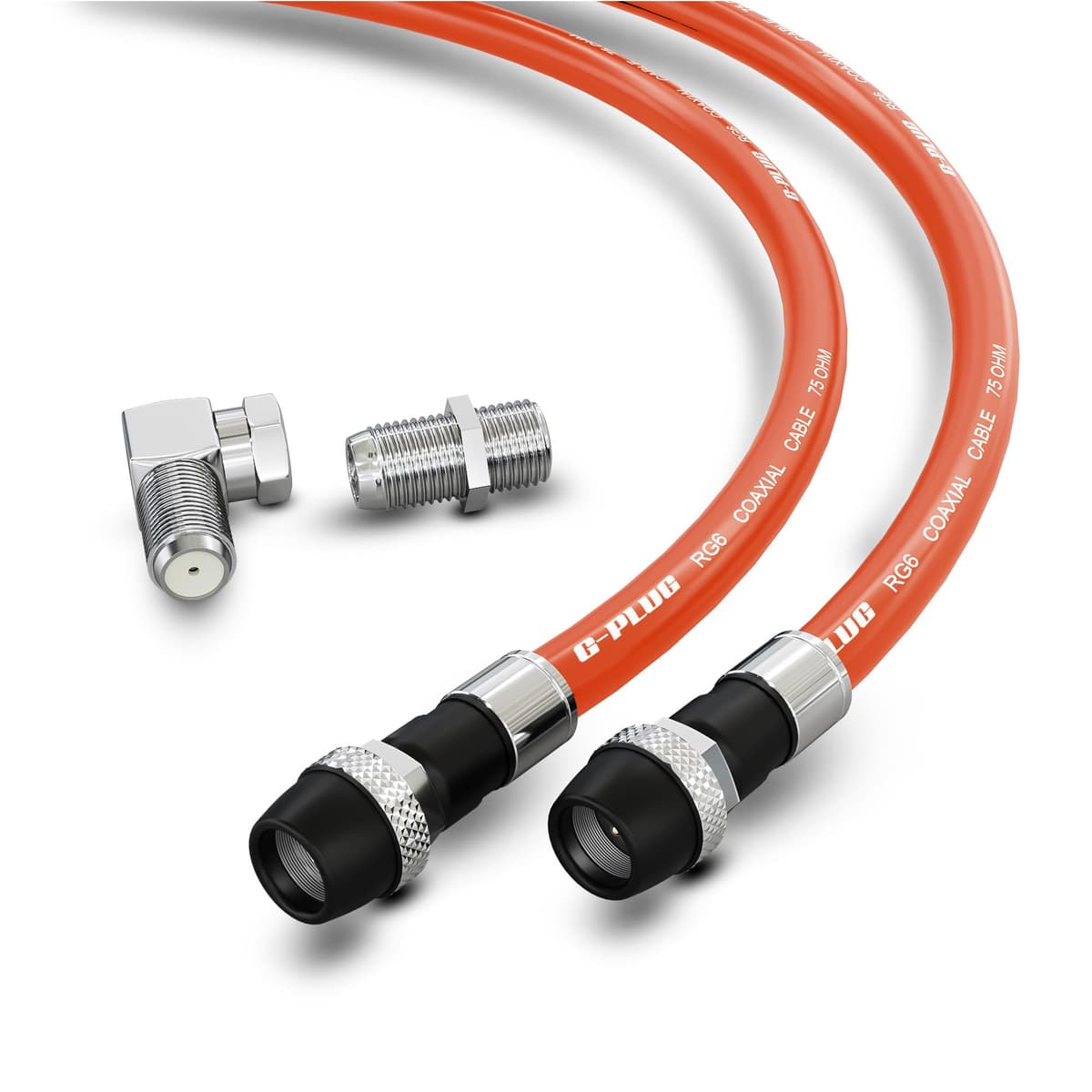 G-PLUG 6FT RG6 Coaxial Cable Connectors Set – High-Speed Internet, Broadband, Digital TV Aerial, Satellite Extension – Weather-Sealed Double Rubber O-Ring and Compression Connectors – White — view 9